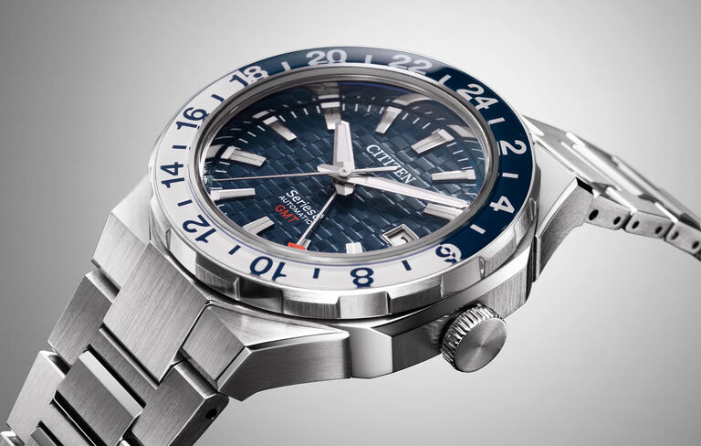 Image of Series8 880 GMT watch model NB6034-58L showing the detail of the watch face